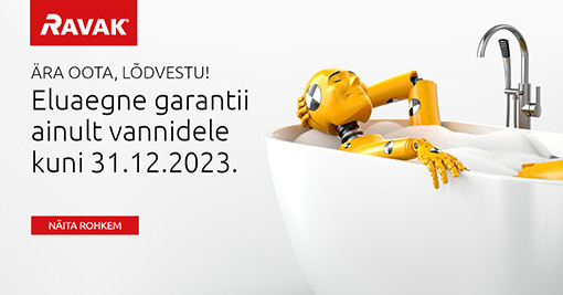 RAVAK, eluaegne garantii vannidele