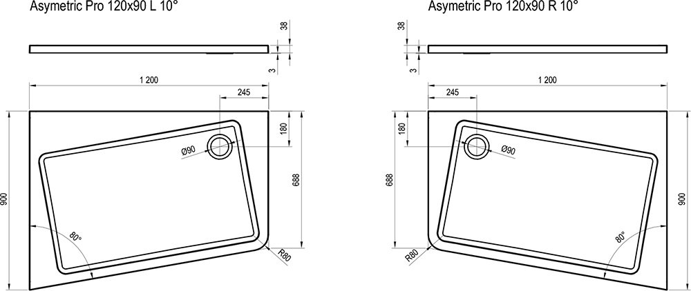 Dušialus Asymetric Pro 10°