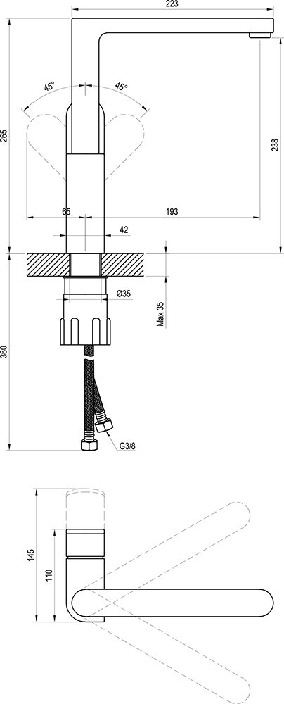 Chrome sink mixer tap