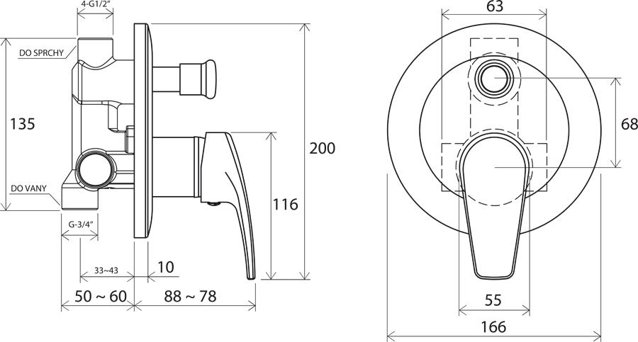 Built-in tap Neo with diverter