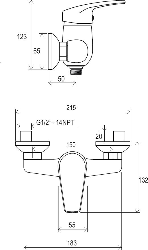 Wall-mounted shower tap Neo