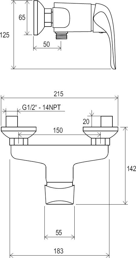Wall-mounted shower tap Rosa