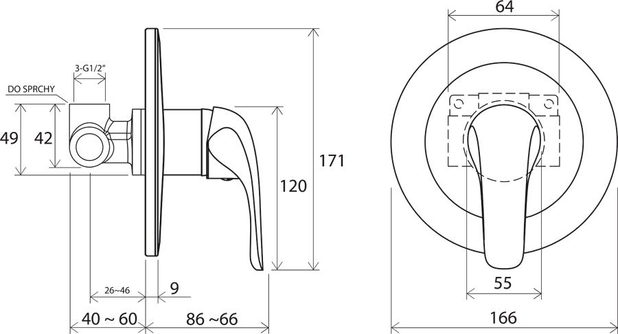 Built-in tap Rosa without diverter