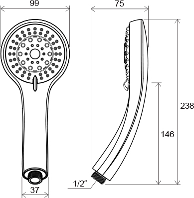 Rosette shower head - round