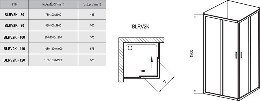 Dušinurk Blix BLRV2K+BLRV2K