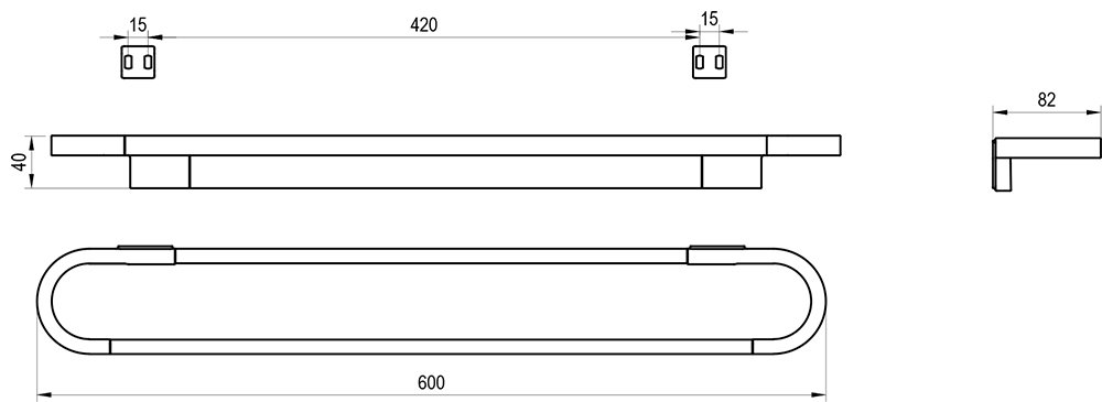 Käterätihoidja Chrome II 60 cm
