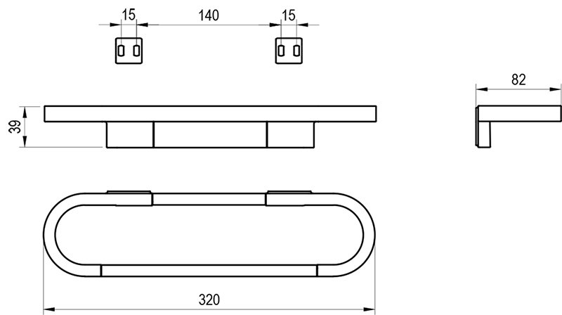 Käterätihoidja Chrome II 32 cm