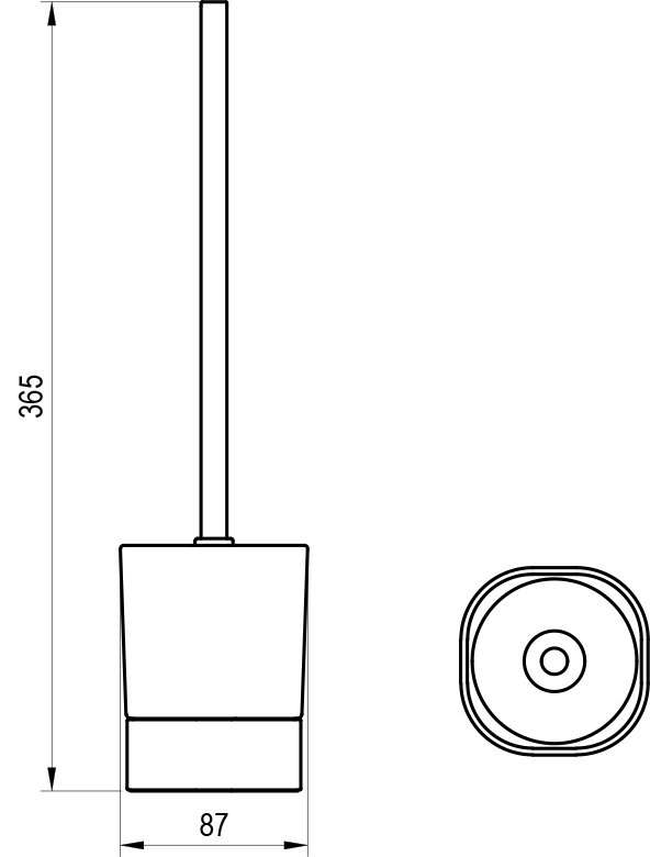 Hoidja WC-harja ja topsiga Chrome II