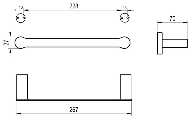 Käterätihoidja Fold 25 cm