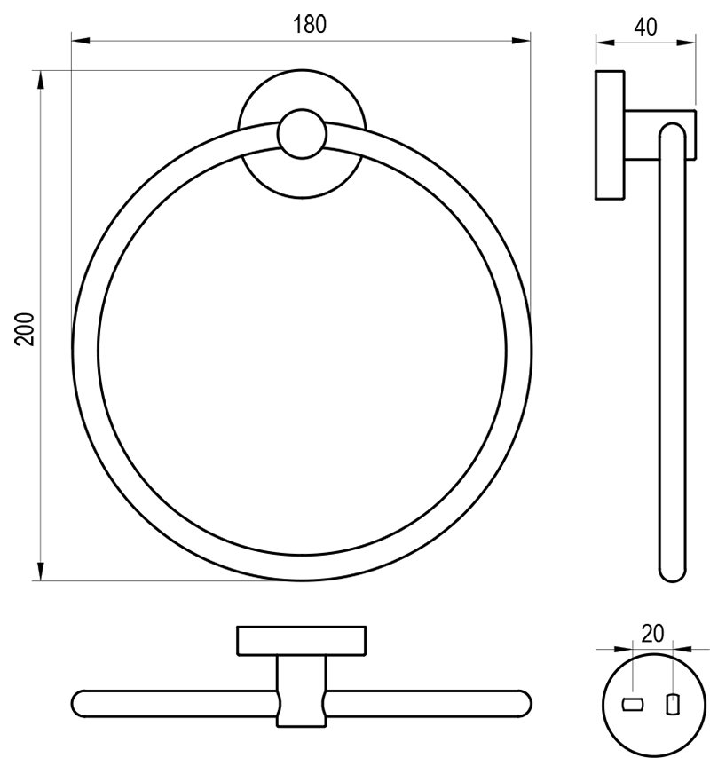 Ümmargune käterätikuhoidja Kona