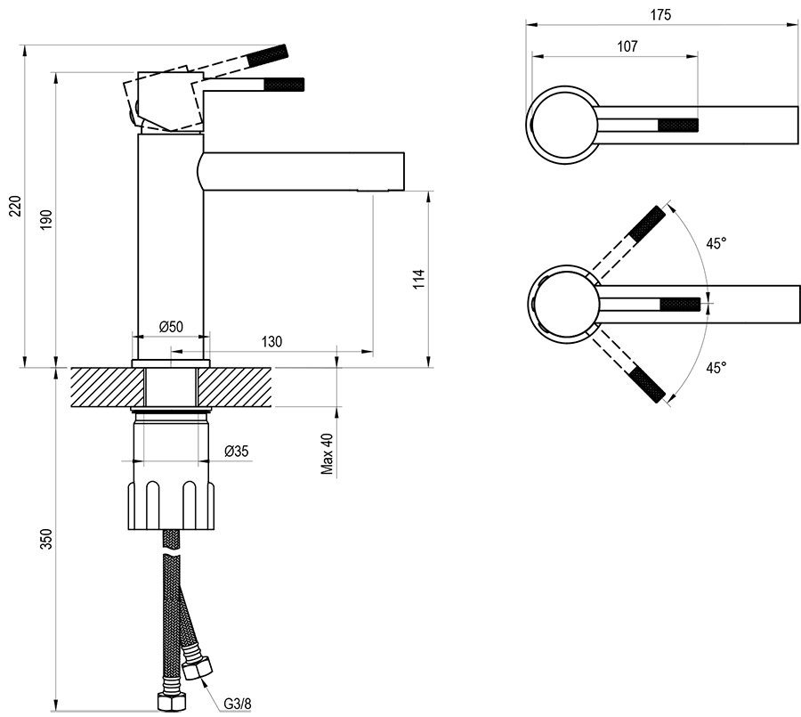 Valamu segisti Nox NX 014.00