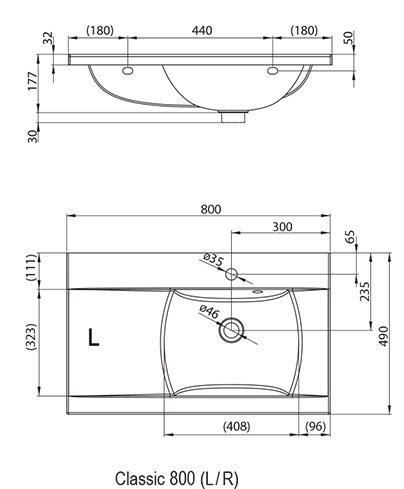 Washbasin Classic 800