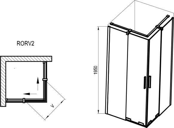 Dušinurk Roll RORV2