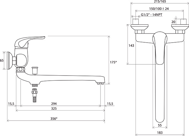Washbasin/bathtub tap with rotary spout
