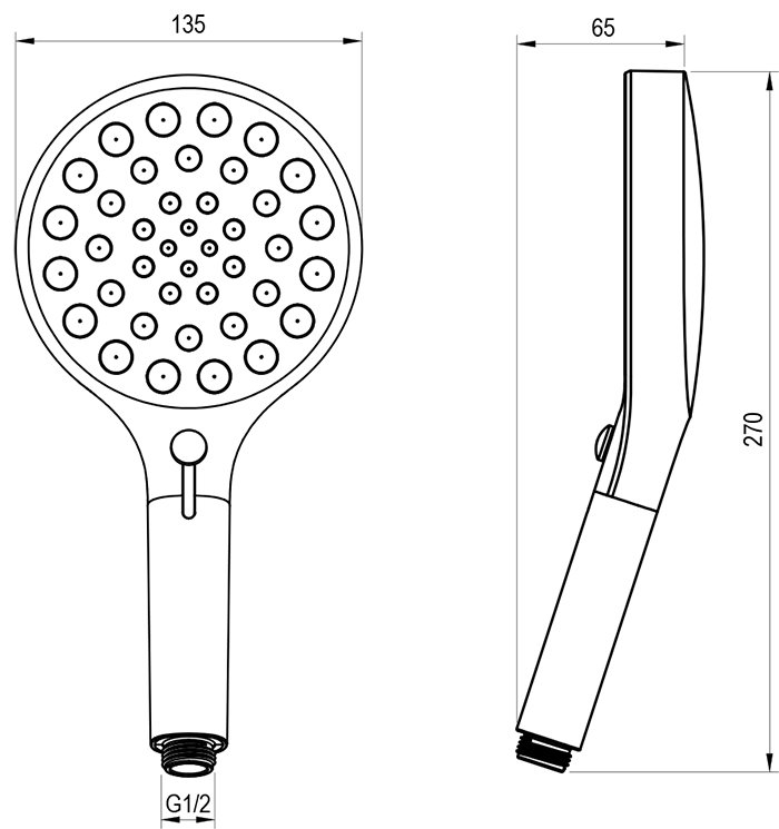 950.00 Käsidušš, 3 funktsiooniga