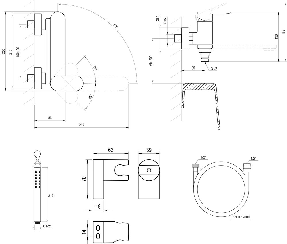 Chrome II CR 022 seinale kinnitatav vannisegisti dušikomplektiga