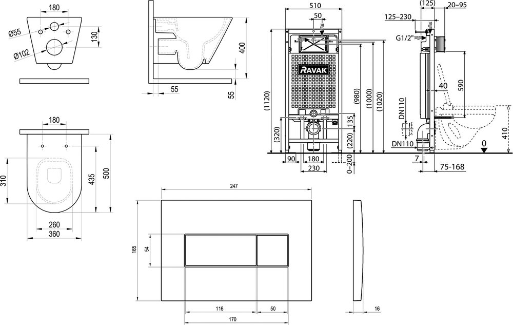 SETWC3 WC pods Flow RimOff komplekt