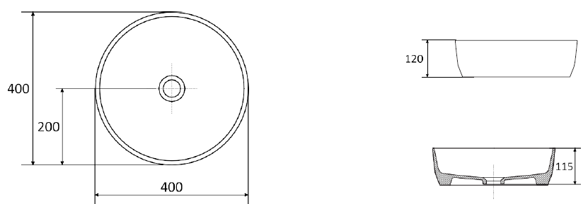 Keraamiline valamu Zeta Slim 400