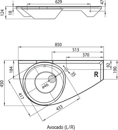 Washbasin Avocado