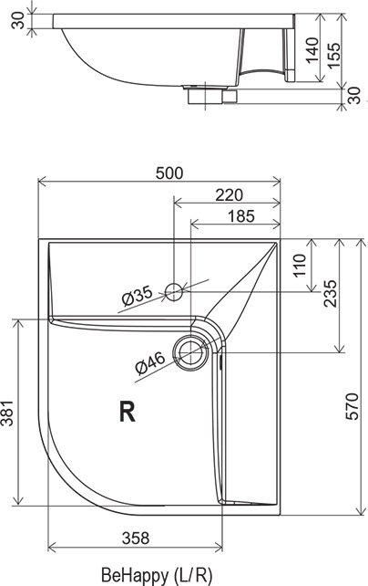 Washbasin BeHappy