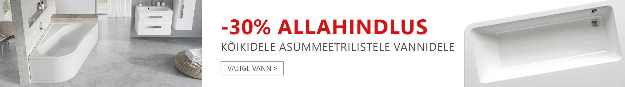 RAVAK, -30% asümmeetriliste vannide puhul